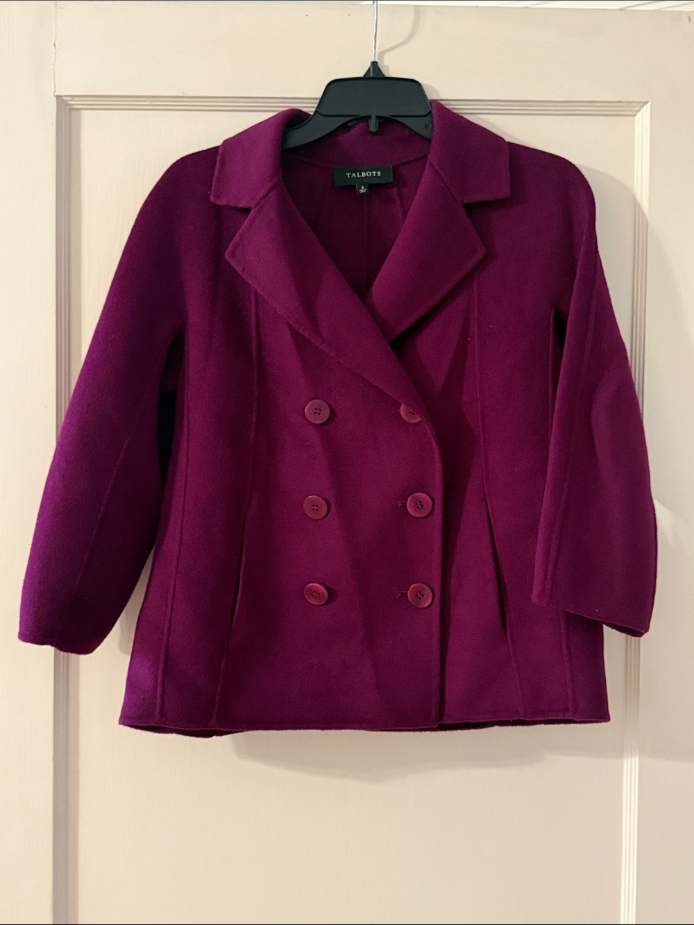 Talbots Plum Purple Wool Blend Jacket Coat Size 6